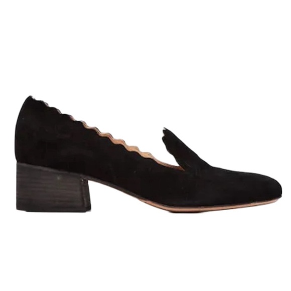 Chloe Lauren mid-heel black suede loafers size 37 - Picture 5 of 6